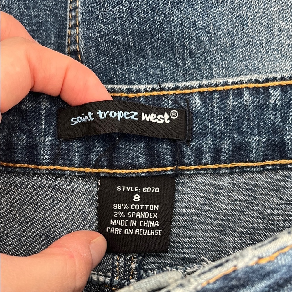 90s Y2k Retro Saint Tropez West Maxi Denim Skirt - Size 8 - Picture 2 of 16